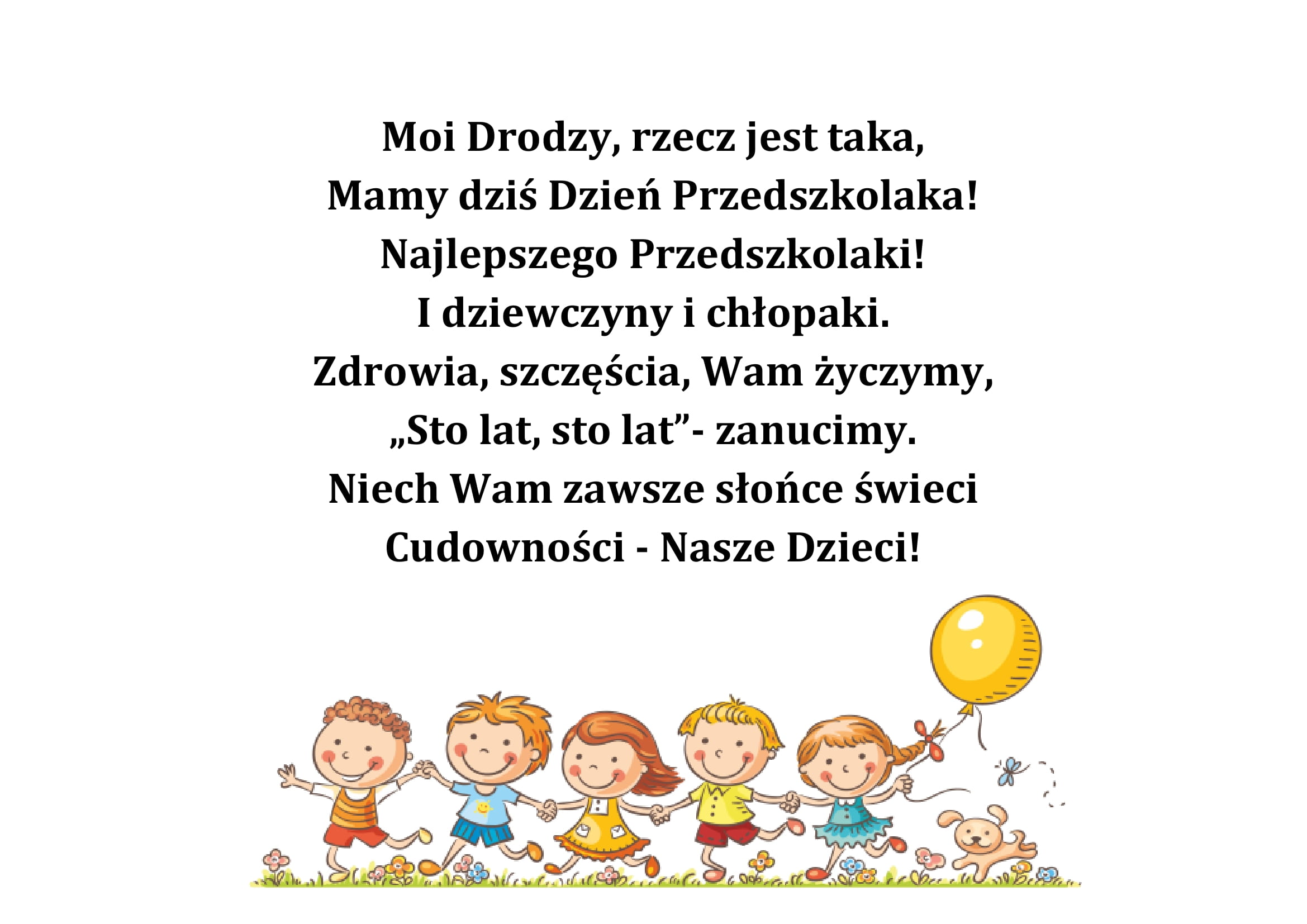 życzenia na dzień przedszkolaka-1 - Tęczowe Kredki - Publiczne Przedszkole  Plewiska